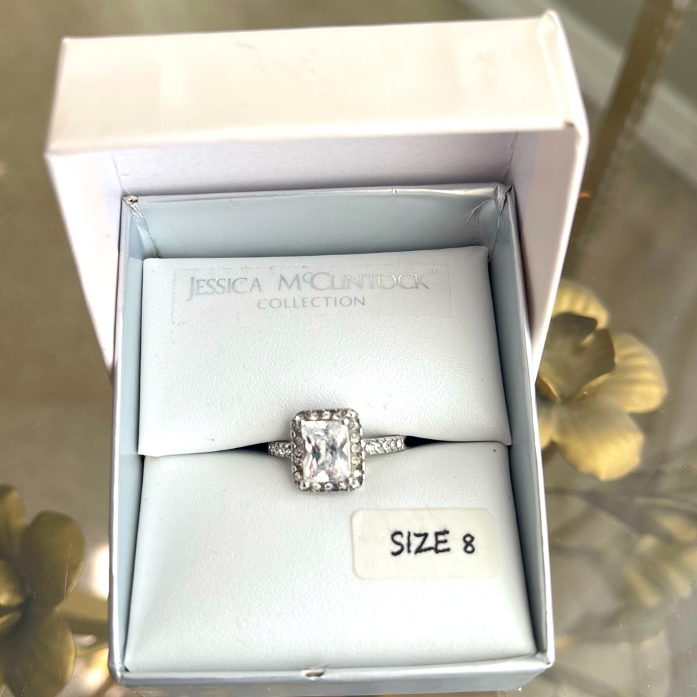 Jessica McClintock 2 Ct Brilliant Radiant Cut CZ Diamond 4-Prong ring
